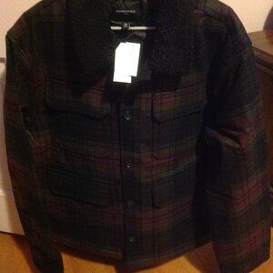 Banana Republic Men's X-Large Red Plaid Sherpa Jacket - New with Tags